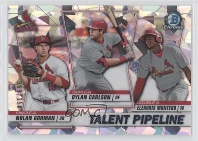 2020 Bowman Atomic Refractor /150 Dylan Carlson Elehuris Montero Nolan Gorman - Image 1 of 2