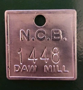 Daw Mill Zeche Grube Schecks Tally Medaille markiert NCB Daw Mill 1448 - Bild 1 von 2