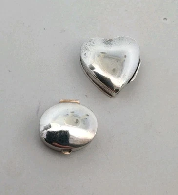 Juego de 2 cajas pequeñas de plata de ley 1 corazón 1 ovalado Foto 1 de 4