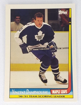 1991-92 Topps Hockey Scoring Leader Vincent Damphousse #9 Toronto Maple Leafs - Image 1 of 2