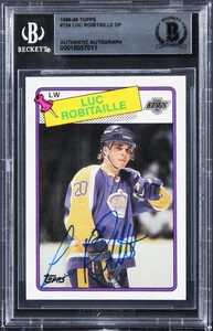 Kings Luc Robitaille Authentic Signed 1988 Topps #124 Card BAS Slabbed 2 - Picture 1 of 2
