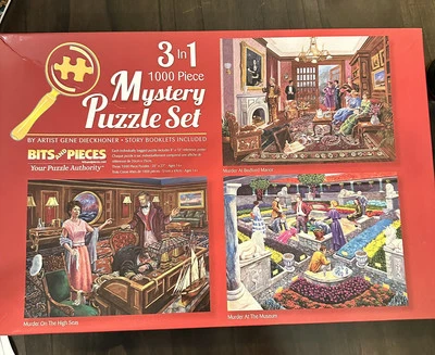 Bits and Pieces 3 in 1 Mystery Puzzle Set 1000 piece NEVER USED - Read descrip - Image 1 of 4