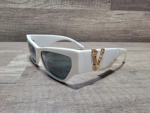Versace 0VE4383 532787 56mm Womens Sunglasses White Frame, Dark Grey Lenses $253 - Picture 1 of 15