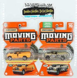 MATCHBOX LOT 2022 ORANGE 1965 LAND ROVER GEN II PICKUP 2023 CAMO MOVING PARTS - Picture 1 of 1