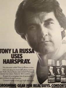 1985 Consort For Men Original Print Ad - Tony La Russa Wears Hairspray - Picture 1 of 2