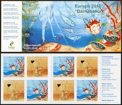 Faroe Stamp Booklet #43 2010 Europa Children's Books Self-Adhesives MNH - Image 1 of 3