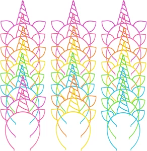 24 Pcs Unicorn Headbands Unicorn Birthday Party Favors,Plastic Hairbands for Gir - Picture 1 of 12