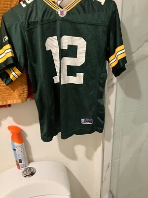 Camiseta de futebol verde Green Bay Packers Aaron Rodgers meninas grande tamanho 14 - Imagem 1 de 2