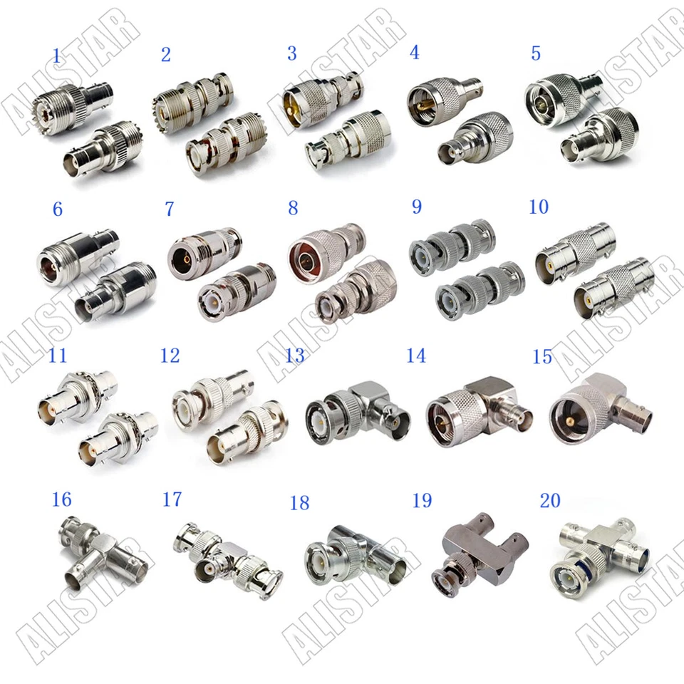 1x BNC Male Female to BNC N UHF PL-259 SO-239 Male Female Adapter Coax Connector - Image 1 of 1