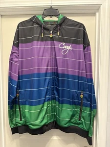 Rare! Vintage! COOGI Jacket Men’s 5XL Colorblock Striped Mesh Lined Full Zip - Picture 1 of 6