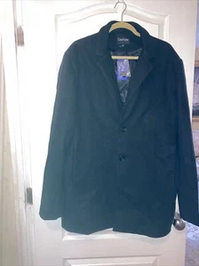 Chouyatou Men’s Wool Coat Sz XL Black SingleBreasted Long Sleeve Inside Pocket - Picture 1 of 13