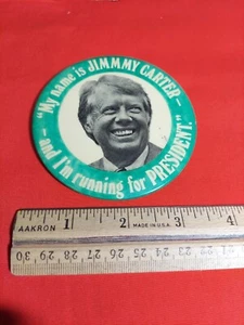 Vintage Jimmy Carter ""Ich kandidiere für das Präsidentenamt"" Politische Kampagne Pinback-Knopf - Bild 1 von 3