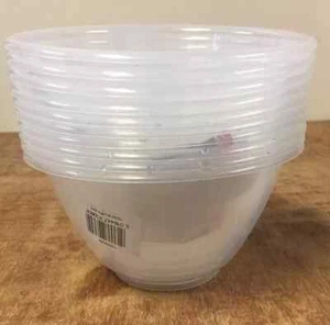 10PK Plastic Mixing Bowls15cm - 0.9 Litre Capacity Made in the UK FREE POST - Picture 1 of 3