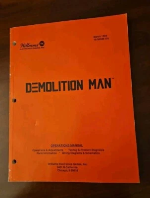 Williams Demolition Man Pinball Operators Instruction Manual Schematic Original  - Image 1 of 3