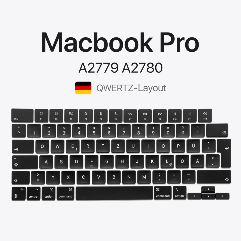 Taste & Scharnier MacBook Pro 2023 M2 Pro Max A2779 A2780 DEUTSCH QWERTZ Ersatz - Bild 1 von 1