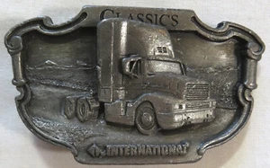 Vintage Gürtelschnalle 1980er Jahre Tonkin Sattelzug Fahrer Trucker Messing - Bild 1 von 3