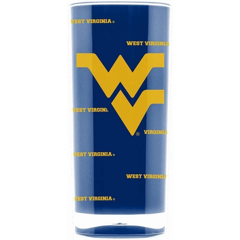West Virginia Mountaineers Acrylic Square Tumbler Glass - 16 oz Cover