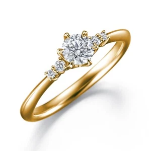 Anillo de compromiso de oro amarillo de 18 quilates con diamante redondo cultivado en laboratorio certificado de 0,70 quilates - Imagen 1 de 9