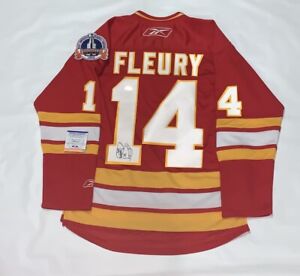 THEO FLEURY SIGNED RBK CALGARY FLAMES 1989 STANLEY CUP JERSEY LICENSED PSA COA