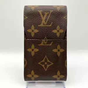 Louis Vuitton Monogram Cigarette Case M63024 Brown PVC Canvas Leather Used Good - Picture 1 of 8