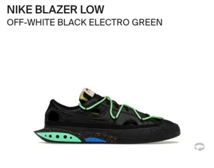 Nike Blazer Low Off-White Black Electro Green DH7863-001 Size 8.5 Mens - Picture 1 of 1
