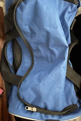 Blue (Azure) duffel bag/weekender with one side pocket and a pocket in front  - Image 1 of 4