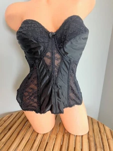 VTG CORSET BUSTIER w/ underwire & boning VICTORIAN VIBE LINGERIE VA BIEN 36DD - Picture 1 of 3
