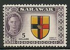 Album Treasures Sarawak Scott # 194  $5 George Vi Arms Of Sarawak Mint Nh