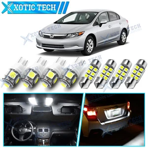 2006-2012 8-Light White LED Interior Light Package for Honda Civic Sedan & Coupe - Picture 1 of 9