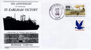 SS EARLHAM VICTORY - RICHMOND, IN 1995 FDC17689 - Picture 1 of 1