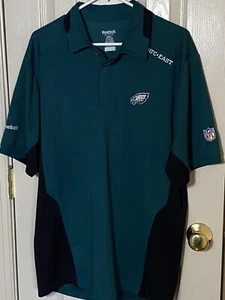 NFL Football Philadelphia NFC EAST Eagles Reebok Play Dry Polo Golf Shirt MEDIUM - Picture 1 of 4