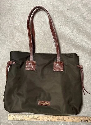 Bolso de Mano Dooney & Bourke Nylon Marrón con Correas de Cuero Nuevo Sin Etiquetas Foto 1 de 4