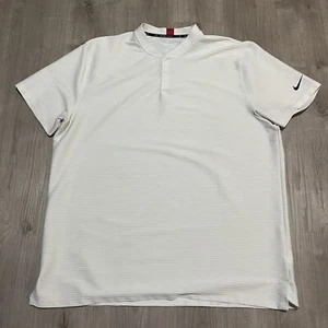 Nike Dri-Fit Mens Golf Polo Shirt Tiger Woods White CT3795-100 Blade Collar XXL - Picture 1 of 12