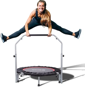 40/48" Foldable Mini Trampoline Max Load 330Lbs/440Lbs, Fitness Rebounder with A - Picture 1 of 12
