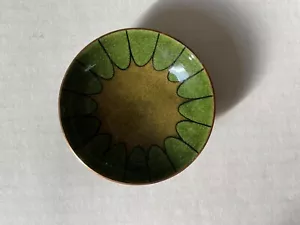 Vintage MCM Miguel Pineda Mexico Enamel On Copper Small Art Bowl Trinket - Picture 1 of 4