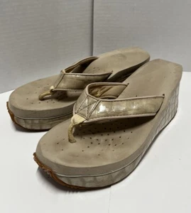 Volatile Platform Wedge Sandal Shoe Tan Neutral Beige Chunky Y2K Women’s Size 7 - Picture 1 of 9