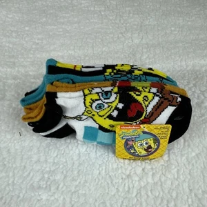 2015 Viacom SpongeBob Nickelodeon Set Of 5 Pairs Of Socks Size M 3.5-7.5 Shoe - Picture 1 of 3