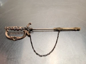 Antike amerikanische 10K Gold Schwert Zahnstocher Pin (3,5 Zoll) 3,89 Gramm - Bild 1 von 10