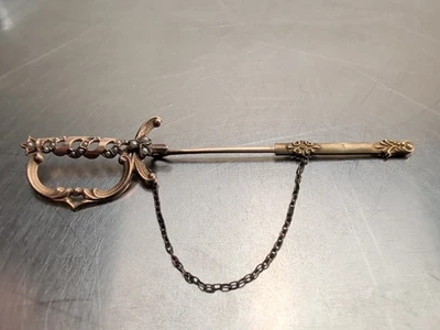 Antique American 10K Gold Sword toothpick Pin (3.5 IN) 3.89 Grams - Image 1 of 4
