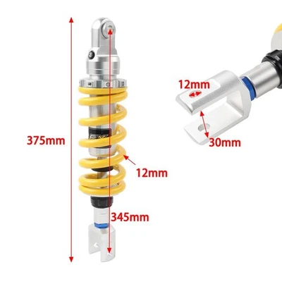 12MMSpring345MM Motorcycle Rear Shock Absorber For Honda NX650 DOMINATOR 88-94 Foto 1 de 4