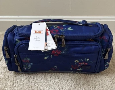 LUG Blue Floral Full Size Trolley Cosmetic Case Travel Bag New with Tags - Image 1 of 4