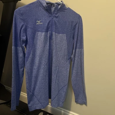 Top deportivo Mizuno Performance 1/4 cremallera manga larga para mujer talla S azul usado en excelente estado Foto 1 de 4