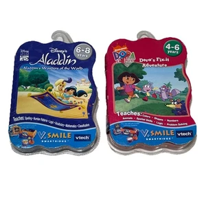 Disney Vtech Smartridge Aladdin & Dora V Smile Smartridge - Picture 1 of 10