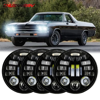 Faro LED redondo 4 piezas 5,75" 5-3/4" para camioneta GMC C15/C1500 61-1972 C2500 Foto 1 de 4