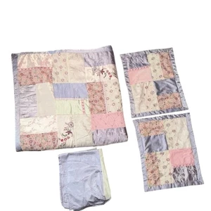 Vintage 90er Teenager Mädchen Bettwäsche Set Satin Patchwork Voll Doppel Bettdecke Kissenbezüge Rock - Bild 1 von 16