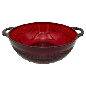Frutero grande de colección 1936-40 Anchor Hocking Coronation Royal Ruby 9,75" - Imagen 1 de 11