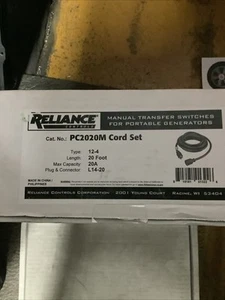JUEGO DE CABLES DE CONFIANZA PC2020M INTERRUPTOR DE TRANSFERENCIA MANUAL 12-4/20 FT 20A-L14-20 - Imagen 1 de 2