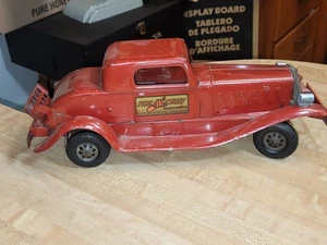 VINTAGE ANTICO PRESSA GIOCATTOLO ACCIAIO CAPO DEI POMPIERI AUTO DI GIRARD ANNI '30 CON U - Foto 1 di 22
