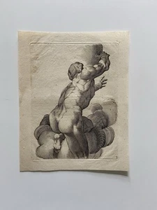 Michelangelo’s fresco Creation of Adam from Sistine Chapel male nude engraving - Picture 1 of 4