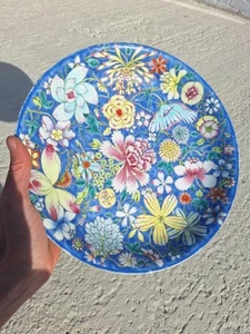 Qing Republic Period Chinese Sgraffito Flowers Porcelain Plate, Qianlong Mark - Picture 1 of 20